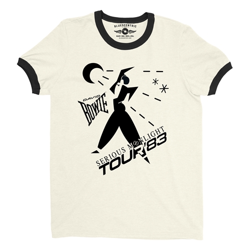 David Bowie Tour Ringer T-Shirt - ringernaturalblacktrim