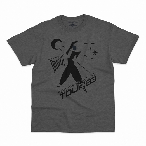 David Bowie Tour T-Shirt - Classic Heavy Cotton - classicheathergrey