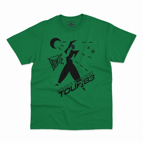 David Bowie Tour T-Shirt - Classic Heavy Cotton - classickellygreen