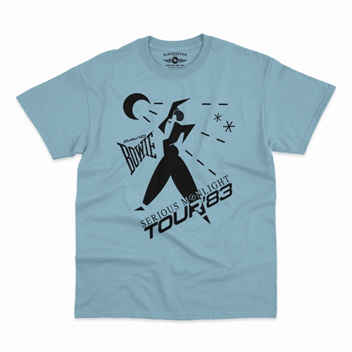 David Bowie Tour T-Shirt - Classic Heavy Cotton - classiclightblue