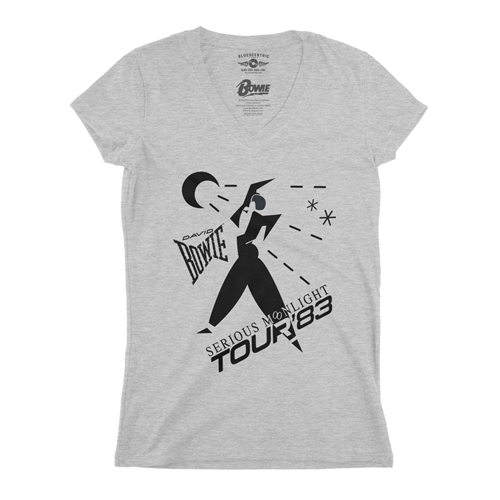 David Bowie Tour V-Neck T Shirt - Women