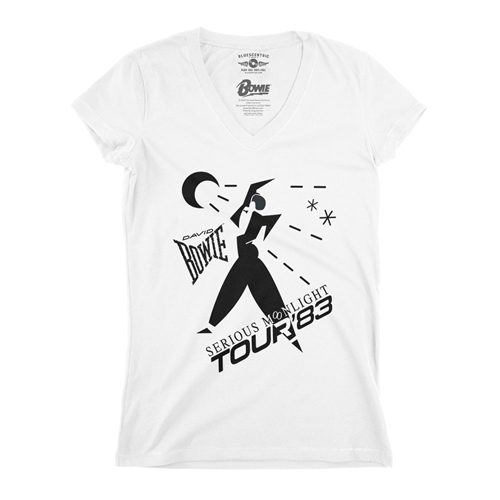 David Bowie Tour V-Neck T Shirt - Women