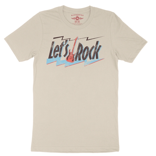 Lets Rock T-Shirt - Lightweight Vintage Style - vintagecream