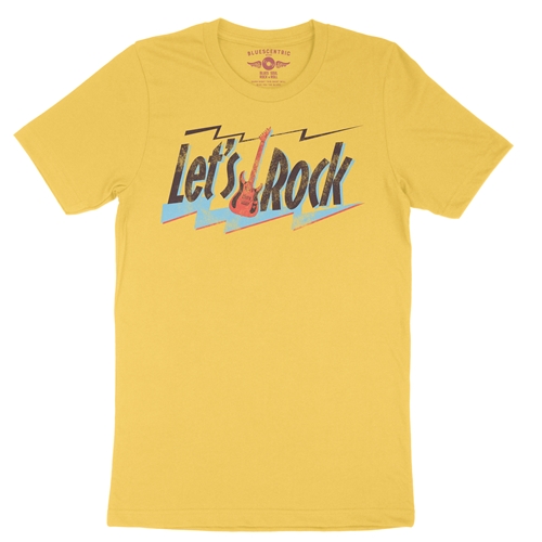 Lets Rock T-Shirt - Lightweight Vintage Style - vintagemaizeyellow