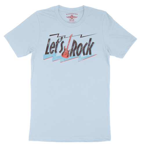 Lets Rock T-Shirt - Lightweight Vintage Style - vintagethrowbackblue