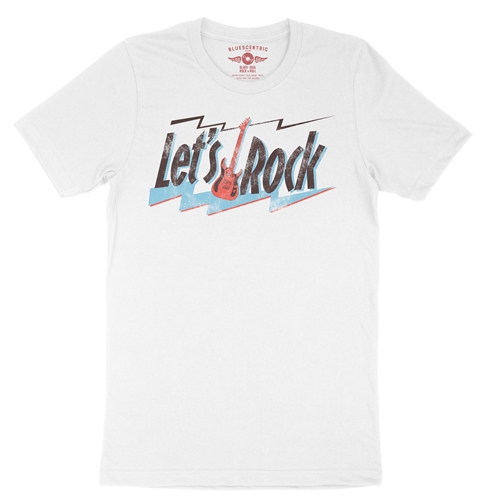 Lets Rock T-Shirt - Lightweight Vintage Style - vintagewhite