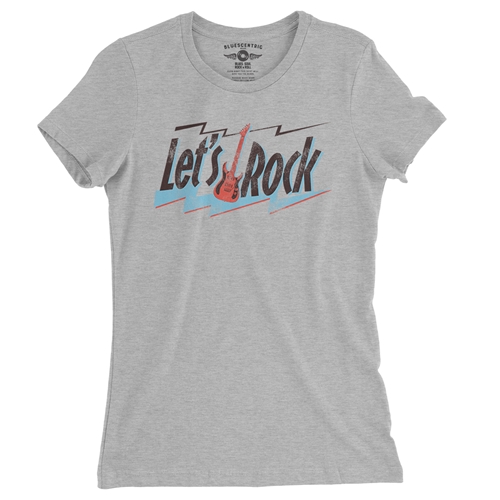 Lets Rock Ladies T Shirt - Relaxed Fit - ladiesathleticheather