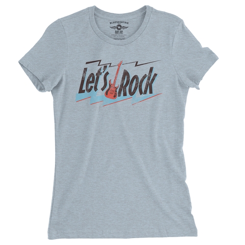 Lets Rock Ladies T Shirt - Relaxed Fit - ladiesheatherprismblue