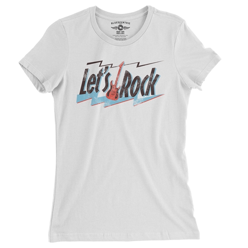 Lets Rock Ladies T Shirt - Relaxed Fit - ladieswhite