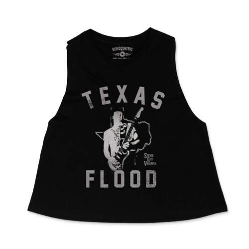 Stevie Ray Vaughan Texas Flood Racerback Crop Top - Women