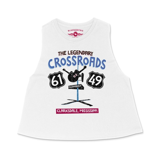 61 & 49 Crossroads Blues Racerback Crop Top - Women