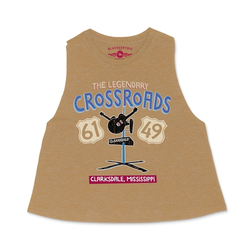 61 & 49 Crossroads Blues Racerback Crop Top - Women