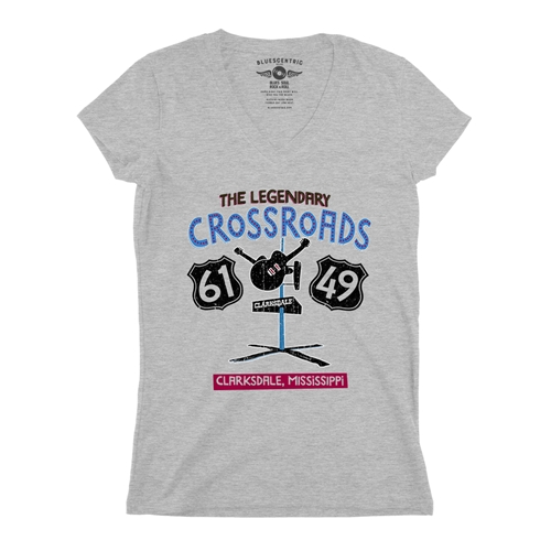 61 & 49 Crossroads Blues V-Neck T Shirt - Women