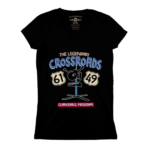 61 & 49 Crossroads Blues V-Neck T Shirt - Women