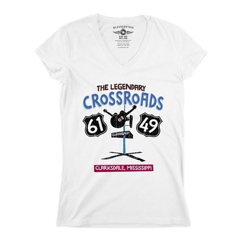 61 & 49 Crossroads Blues V-Neck T Shirt - Women