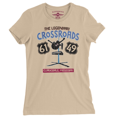 61 & 49 Crossroads Blues Ladies T Shirt - Relaxed Fit - ladiessanddune