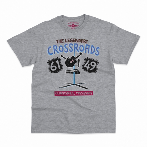 61 & 49 Crossroads Blues T-Shirt - Classic Heavy Cotton - classicathleticheather