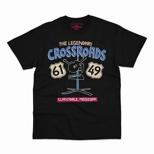 61 & 49 Crossroads Blues T-Shirt - Classic Heavy Cotton - classicblack