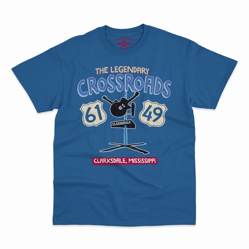 61 & 49 Crossroads Blues T-Shirt - Classic Heavy Cotton - classicroyalblue