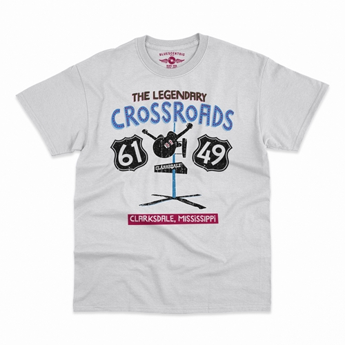 61 & 49 Crossroads Blues T-Shirt - Classic Heavy Cotton - classicwhite