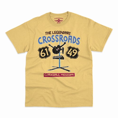 61 & 49 Crossroads Blues T-Shirt - Classic Heavy Cotton - classicyellow