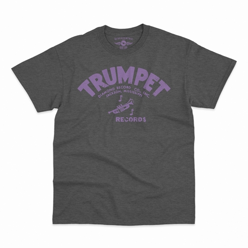 Distressed Trumpet Records T-Shirt - Classic Heavy Cotton - classicheathergrey