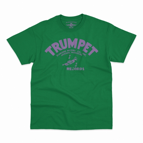 Distressed Trumpet Records T-Shirt - Classic Heavy Cotton - classickellygreen