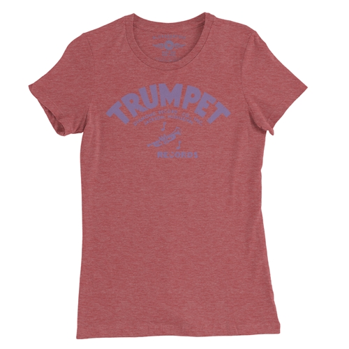 Distressed Trumpet Records Ladies T Shirt - ladiesheatherred