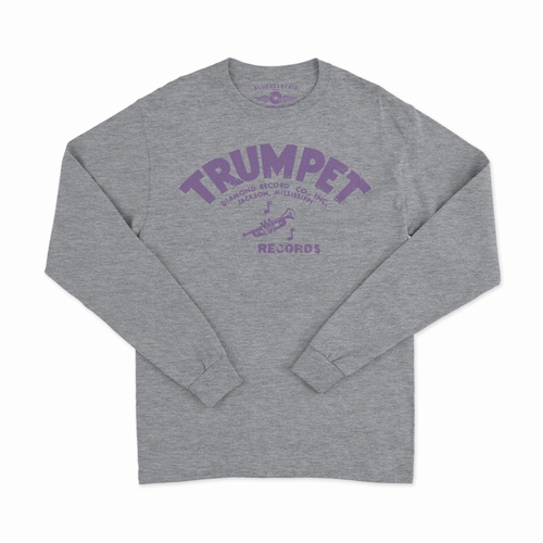 Distressed Trumpet Records Long Sleeve T-Shirt - longsleeveathleticheather