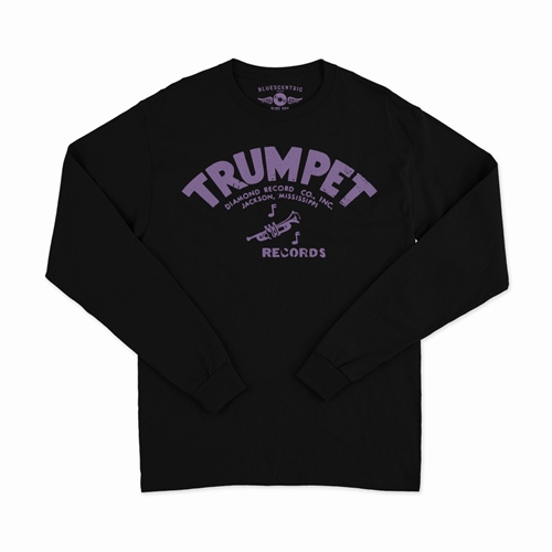 Distressed Trumpet Records Long Sleeve T-Shirt - longsleeveblack