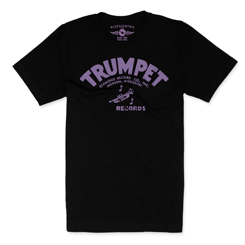 Distressed Trumpet Records T-Shirt - Lightweight Vintage Style - vintageblack