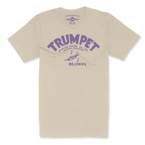 Distressed Trumpet Records T-Shirt - Lightweight Vintage Style - vintagecream