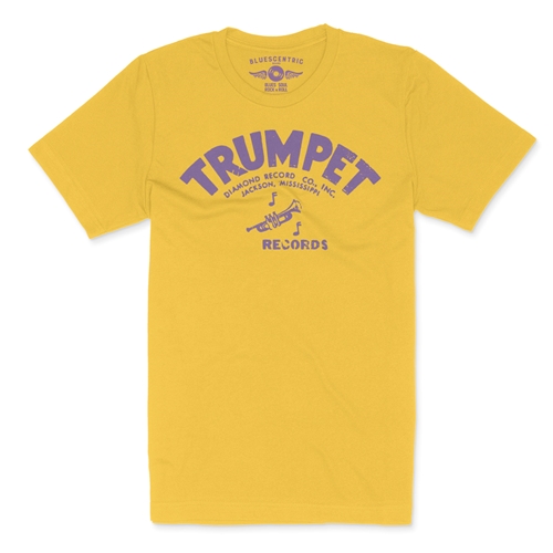 Distressed Trumpet Records T-Shirt - Lightweight Vintage Style - vintagemaizeyellow