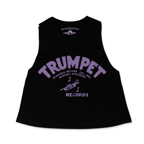 Distressed Trumpet Records Racerback Crop Top - Women