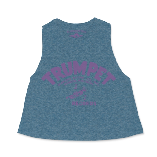 Distressed Trumpet Records Racerback Crop Top - Women