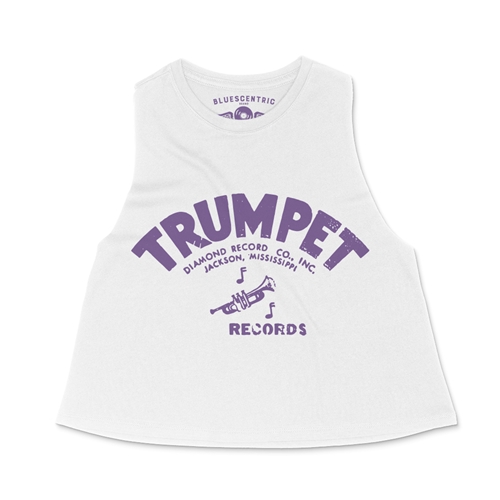 Distressed Trumpet Records Racerback Crop Top - Women