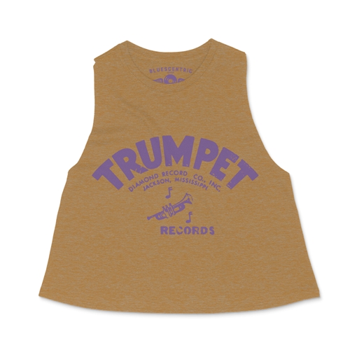 Distressed Trumpet Records Racerback Crop Top - Women