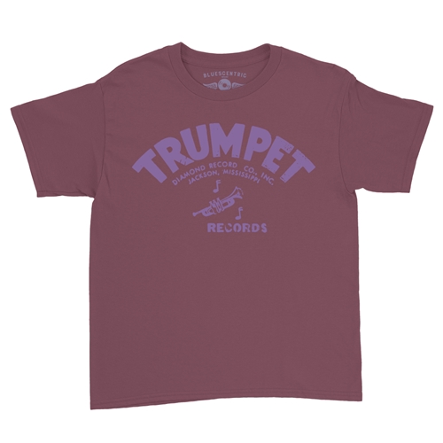 Distressed Trumpet Records Youth T-Shirt - Lightweight Vintage Children & Toddlers - youthheathermaroon