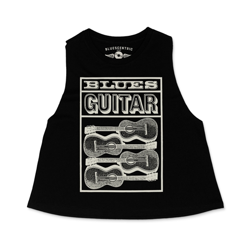 Blues Guitar Racerback Crop Top - Women