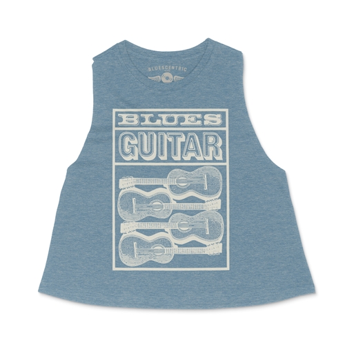 Blues Guitar Racerback Crop Top - Women