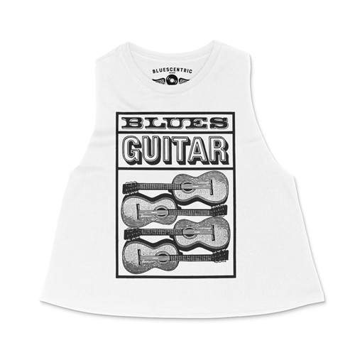 Blues Guitar Racerback Crop Top - Women