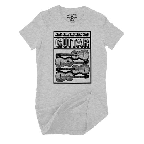 Blues Guitar Ladies T Shirt - Relaxed Fit - ladiesathleticheather