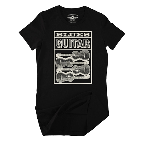 Blues Guitar Ladies T Shirt - Relaxed Fit - ladiesblack