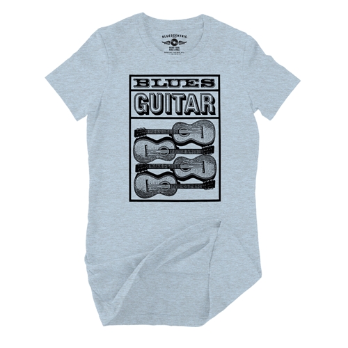 Blues Guitar Ladies T Shirt - Relaxed Fit - ladiesheatherprismblue