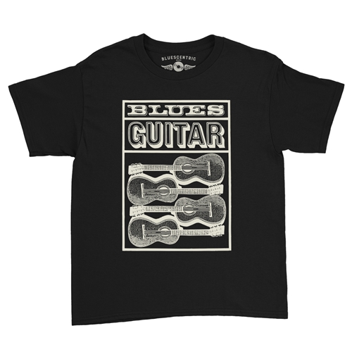 Blues Guitar Youth T-Shirt - Lightweight Vintage Children & Toddlers - youthblack