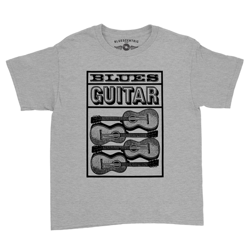 Blues Guitar Youth T-Shirt - Lightweight Vintage Children & Toddlers - youthheatherathletic