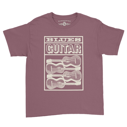 Blues Guitar Youth T-Shirt - Lightweight Vintage Children & Toddlers - youthheathermaroon