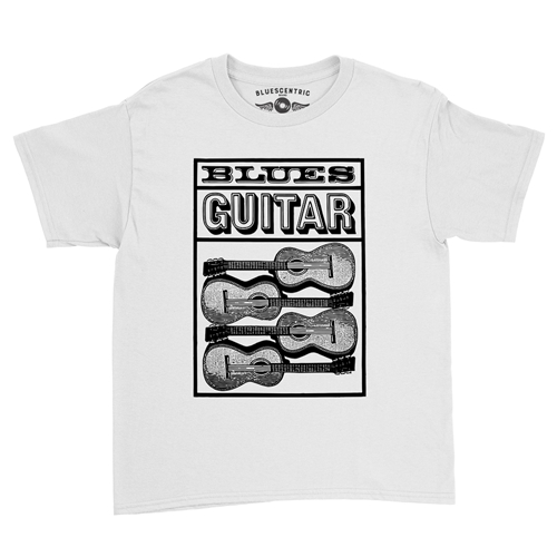 Blues Guitar Youth T-Shirt - Lightweight Vintage Children & Toddlers - youthwhite