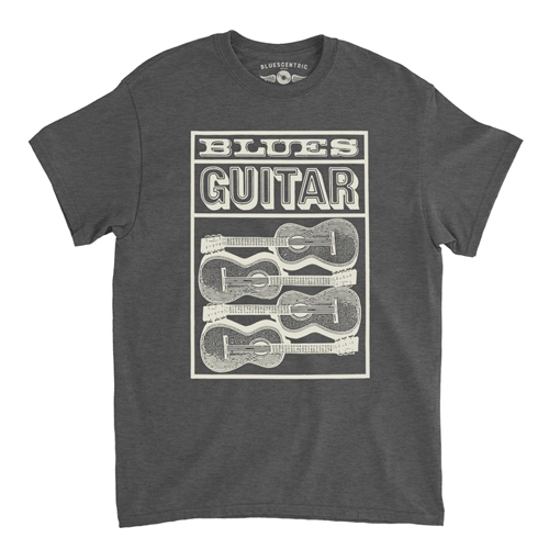 Blues Guitar T-Shirt - Classic Heavy Cotton - classicheathergrey