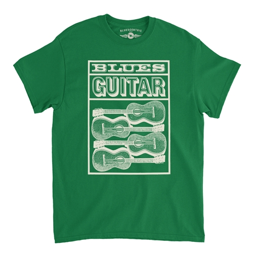 Blues Guitar T-Shirt - Classic Heavy Cotton - classickellygreen